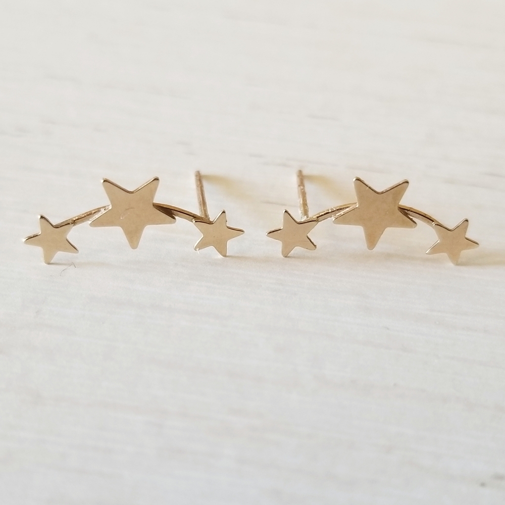 10K Gold Star Earrings